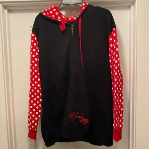 Disney Minnie Mouse Zipper Hoodie w Mouse Ears, 2XL